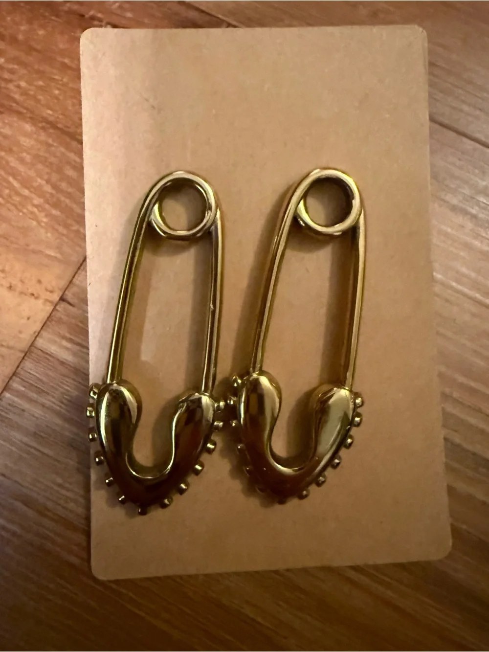 Gold Safety Pin Drop Earrings - Women Jewelry NWOT